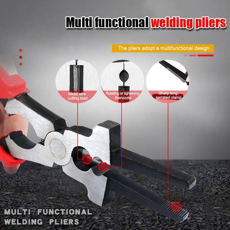 8 Zoll Multifunktions-Schweißzange Flachmaulzange Veredelt Hohe Härte Mig Schweißhilfswerkzeug Entfernen Drahtschneiden