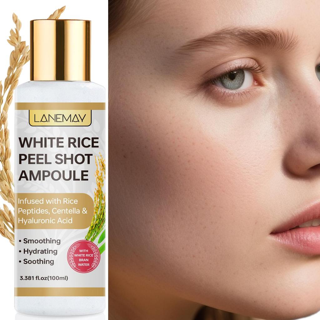 White Rice Peel Shot Ampoule-Deeply Hydrates And Soothes Dry Or Irritated Skin-Strengthens The Skin Brrier For Skin Smoother-100ml