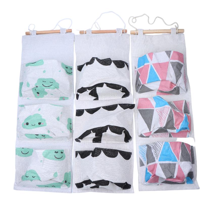 Organize Your Space with Fabric Pocket Bag Wall Hanging Storage for Bedroom and Bathroom