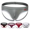 Men Briefs Low-rise U-Convex Patchwork Color Thong Breathable Mesh Hip Lifting Fine Stitching Underwear