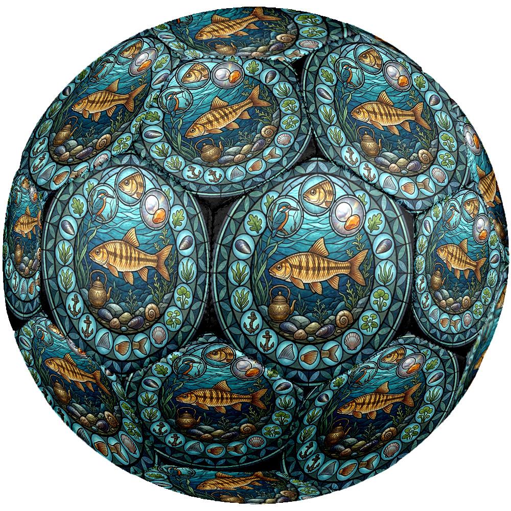 Marine Life Glass Round Football Size 5 Adult Ball Suitable for Training Matches and Outdoor Team.
