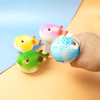 Anti-tear Squeeze Toy Multifunctional Lightweight Puffer Fish Shape Sensory Toy for Relaxing