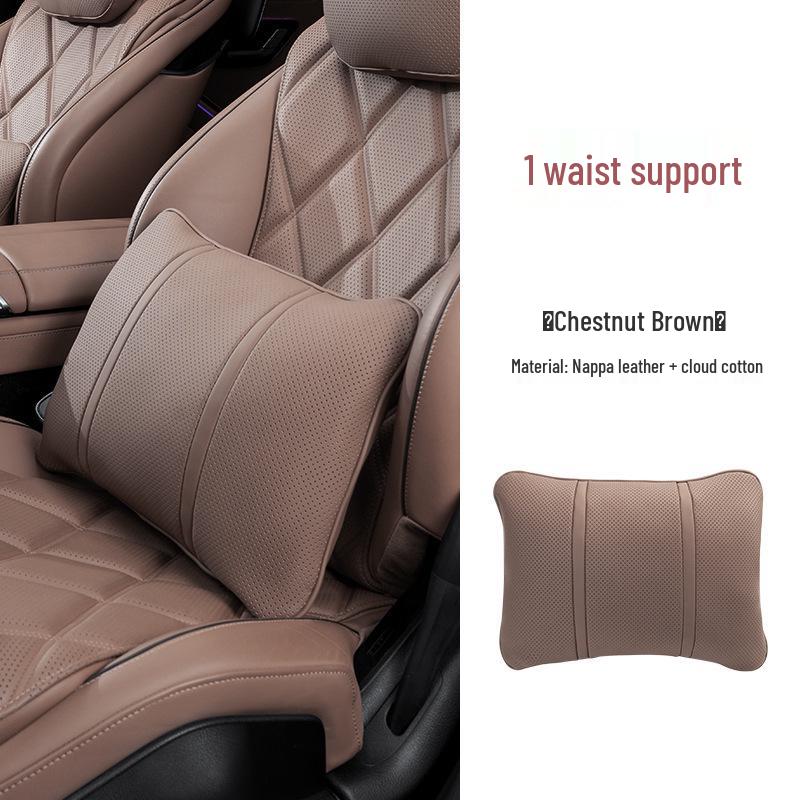 Premium Maybach S-Class Headrest & Breathable Lumbar Support Cushion