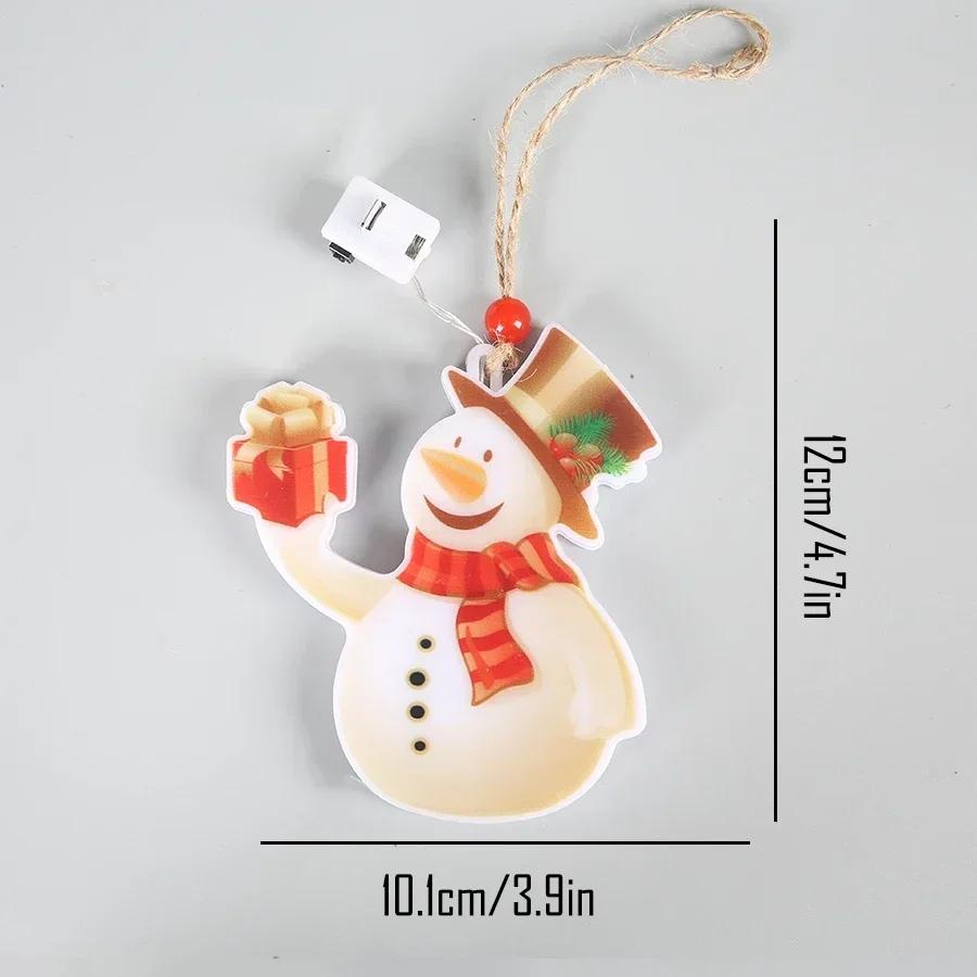 LED Świąteczny Bałwan Dekoracyjne Światło Kreatywna Dekoracja Atmosfery Zawieszka Noworoczna Impreza Wisząca Lampka na Choinkę