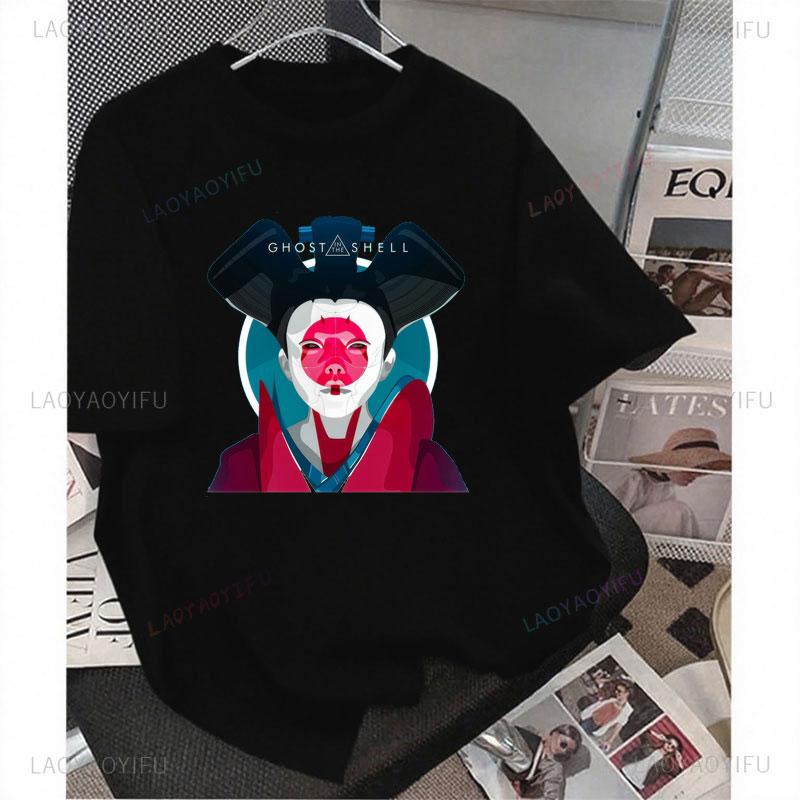 Ghost In The Shell Kusanagi Motoko Anime Graphic Tshirt Unisex Vintage Unisexga Casual Loose Polyester Harajuku Print Unisex Tops
