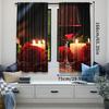 Set Of 2 Red Rose Wine Glass Candle Curtains Fashion Suitable Bedroom Living Room Dorm Curtain Polyester Ideal For Great