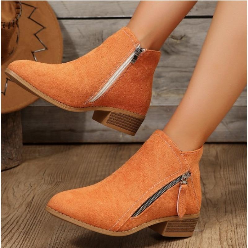 

Fashion New Style Luxury Women Boots Autumn Suede Boots Women Fashion Plus Size 43 Platform Side Zipper Heeled Ankle Boots Zapatos Mujer 43 оранжевый