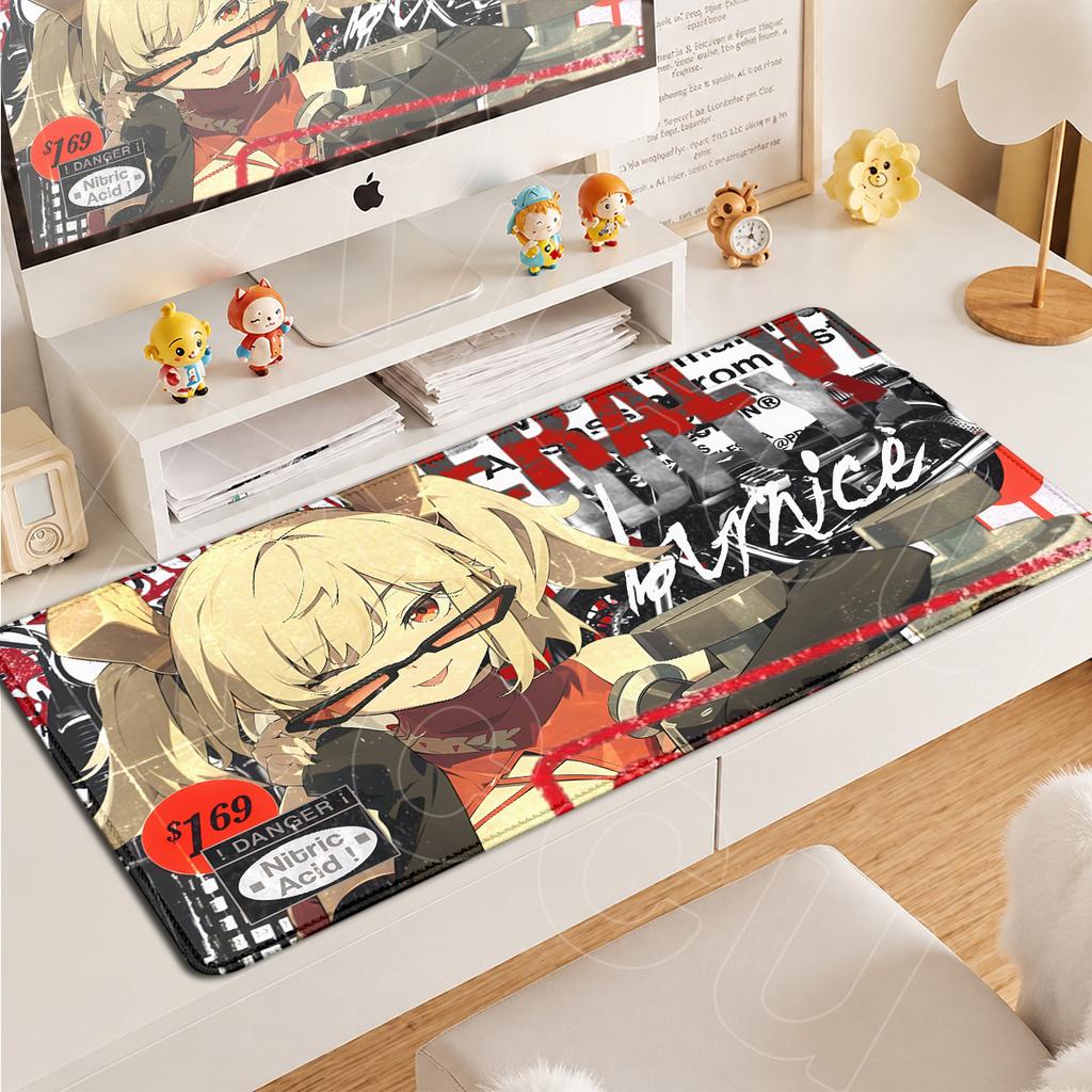Pc Office Cabinet Hot Game Zenless Zone Zero Large NonSlip Desk Mat Kawaii Zzz Burnice White Mouse Pad Laptop Anime Girl Carpet