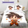 Cute Cartoon Son Goku Pattern Bedding,Quilt Set Quilt Cover Pillowcase Home Birthday Gift (1 * Duvet Cover + 2 * Pillowcase, Without Core)