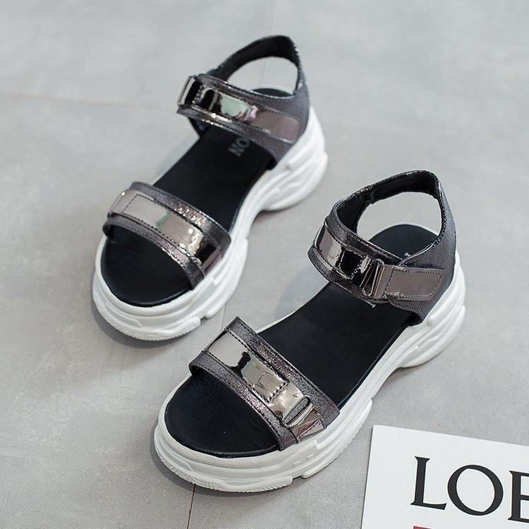 Summer Outer Wear Women's Shoes 2025 New 5 Cm Platform-soled Wind Casual Sandals Women's Velcro Fashion Shoes