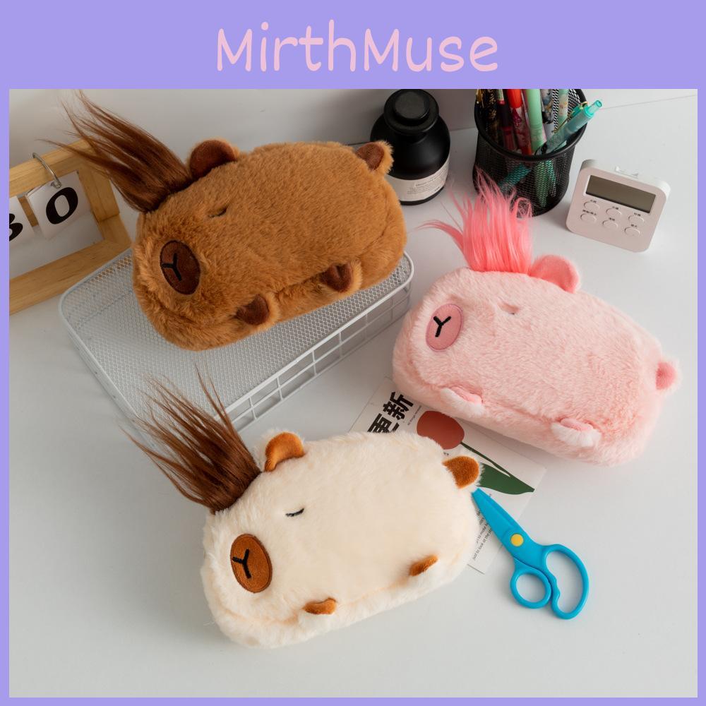 Capybara Plush Hair Pen Pouch With Creative Design For School Supplies And Gift