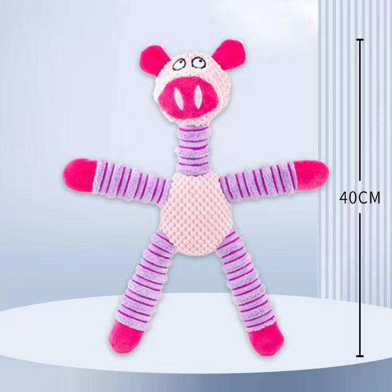 Pet Dog Cartoon Plush Sound Squeaky Toys Animals Shape Pet Soft Plush Chew Molar Training Toy Puppy Teeth Cleaning Pet Toys