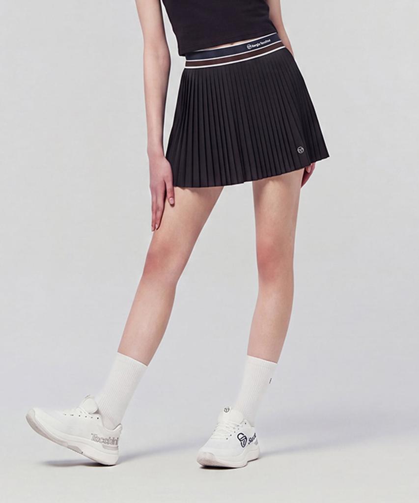 SERGIO TACCHINI W Colorband Flying Fine Pleats Skirt (Black)