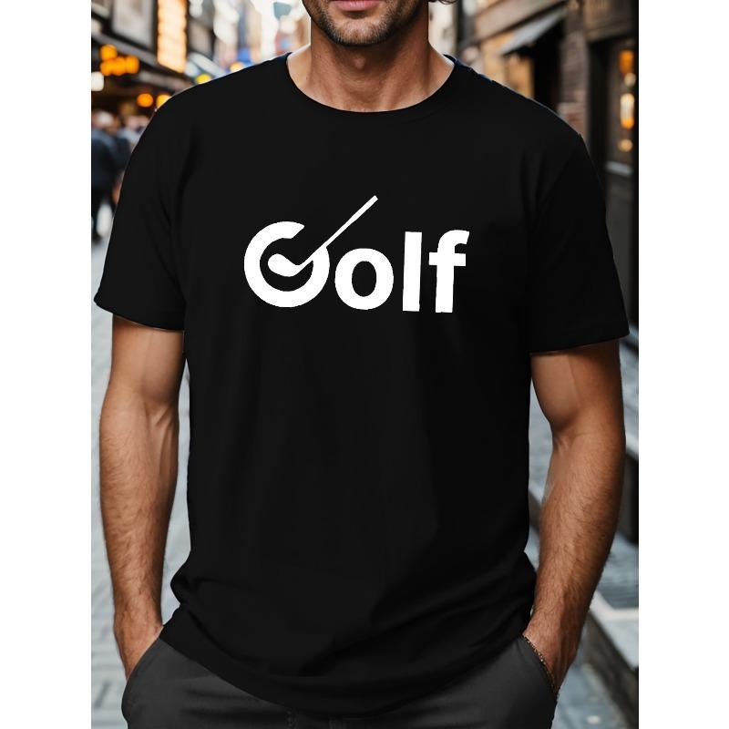 

Plus Size Men s Golf Graphic Print T-shirt for Summer, Fashion Casual Short Sleeve Tees for Males, PLUS SIZE 2XL чёрный
