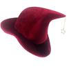 Halloween Party Velvet Witch Hats Party Wide Brim Pointed Hat Accessory Tulle Witch Hat with Star Pendant