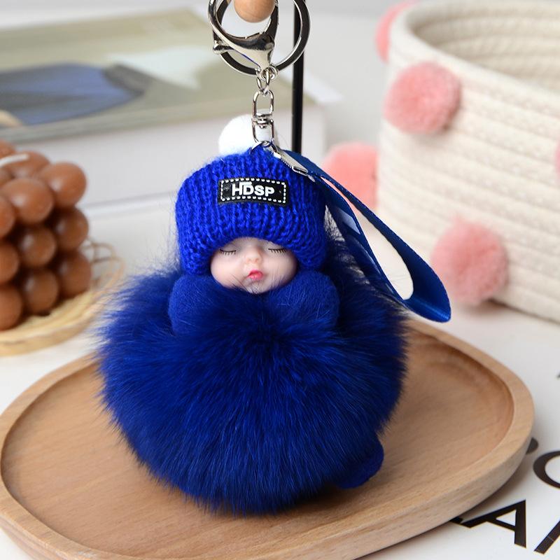 Echter Fuchs Haarball Schlafpuppe Anhänger Plüsch Schlüsselanhänger Accessoires Fell Geschenk Schmuck