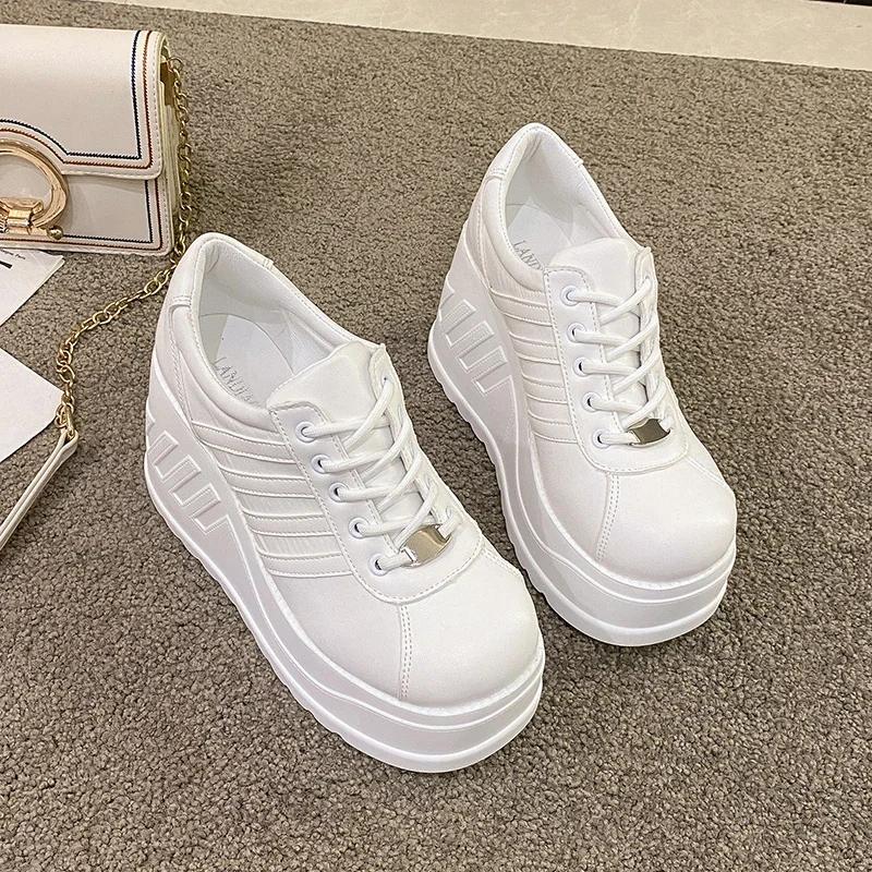 New Fashion Punk Street Black Gothic Girls Cosplay Platform High Heels Sneakers Wedges Women's High Heels Large Size42 Ayakkabi