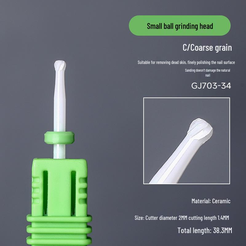 

Керамическая шлифовальная головка для нейл-арта для удаления ногтей и омертвевшей кожи - Не нагревающаяся сменная насадка для дрели.