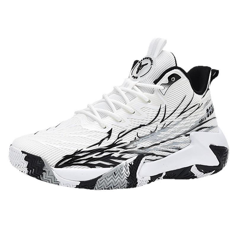 Mens Mid-Cut Basketball Shoes Lightweight Breathable Mesh Upper Anti-Slip Training Sneakers Indoor Court Sports