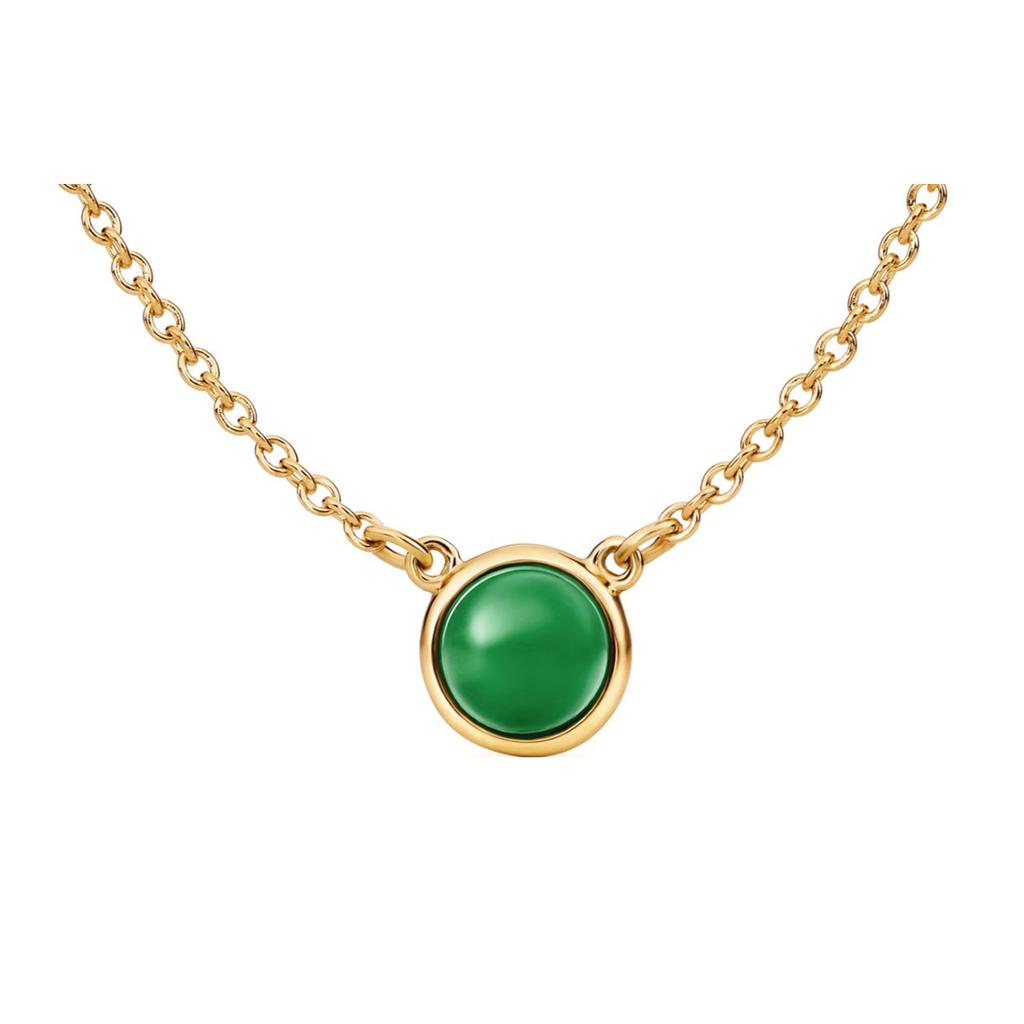 TIFFANY & CO . Elsa Peretti 18 Karat Gold, Grüner Jade Halsketten Damen Grün 60018507