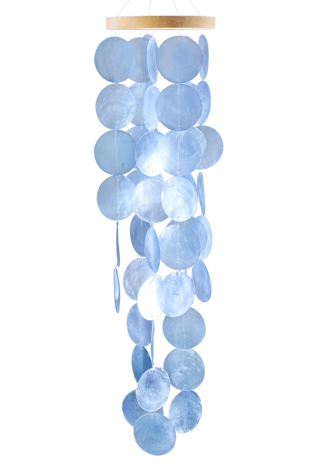 

Vindar Outdoor Wind Handmade Seashell Wind Chime with Ocean Interior Garden Gift for and Grandmothers Chime, Theme, & Decoration, Women, Mothers, (Sky