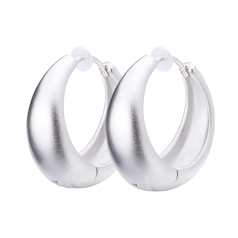 

LOKUMI earrings made in Japan platinum Pt900 post Pt900 Compatible with metal allergies hoop hoop earrings catchless one touch platinum post round