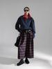 Neo-Modern Plaid Wide-Leg Wool Skirt-Pants for Women