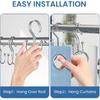 Chrome Shower Curtain Hooks Double Sided,Rust Proof Double Shower Curtain Rings for Bathroom Shower Rods, Anti-Drop Double Shower Rings for Curtain,
