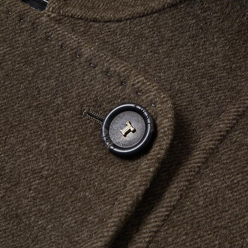 Teenie Weenie Women's Trendy Slanted Placket Stand Collar Woolen Jacket