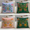 Beautiful bbutterflyS Cushion Cover Breathable and Skinfriendly Linen Pillowcase Square Removable and Washable Cushion