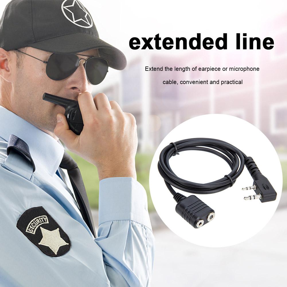 1m 2-Pin K Type Extender Cord Wire Replacement Ham Radio Accessory for Baofeng UV-5R 888S Microphone Headset Mic Cable