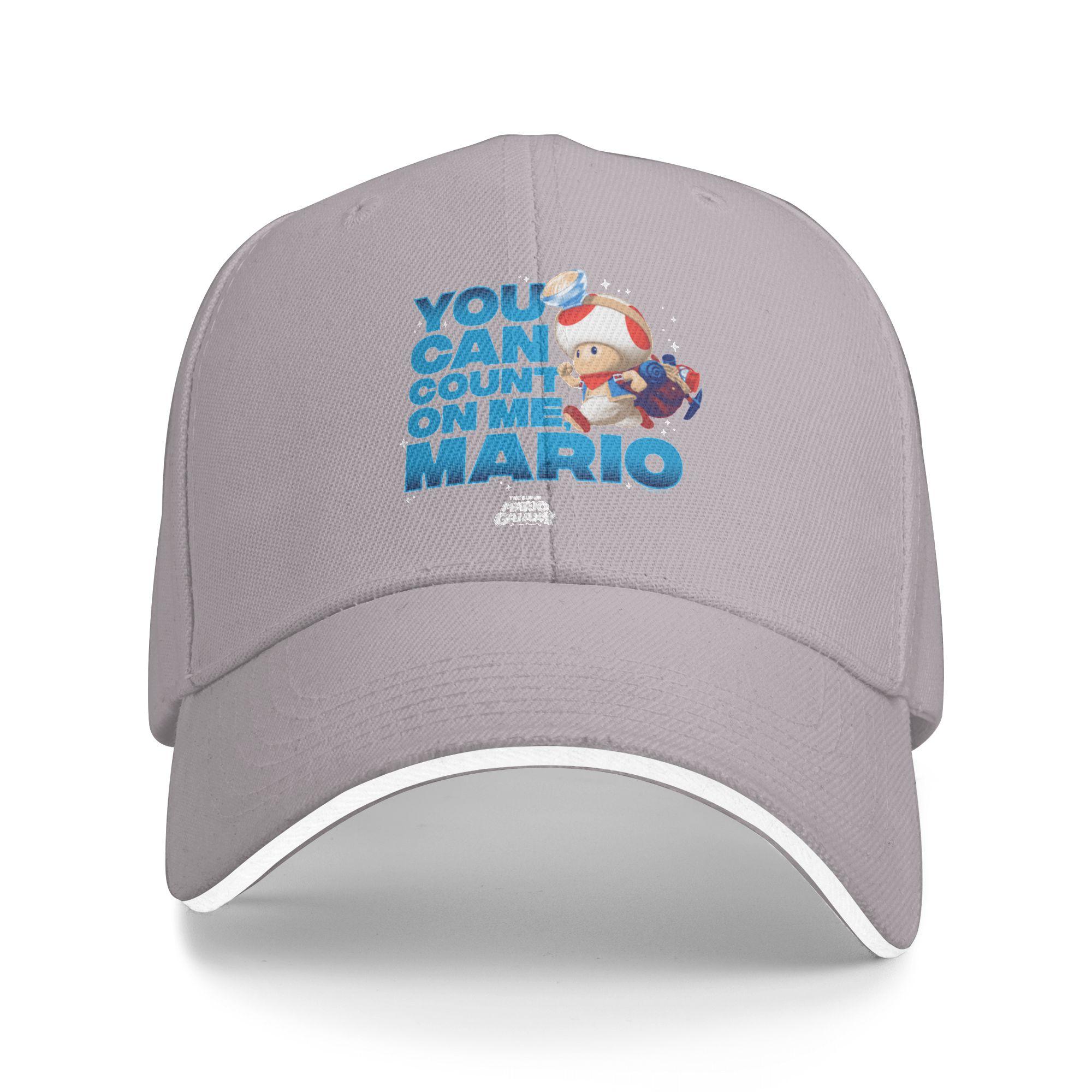 

The Super Marios Galaxy Movie Toad Baseball Cap Popular Count On Me in The Stars Sandwich Cap for Men Women Sun Cap Activities One Size серый