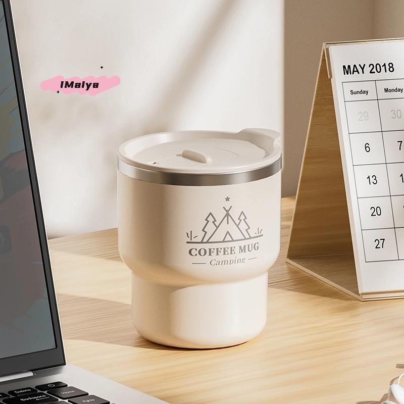 M-400ML Stainless Steel Thermal Cup Double Layer Insulated Water Mug Portable Sealed Tumbler for Office Coffee Milk Student Use