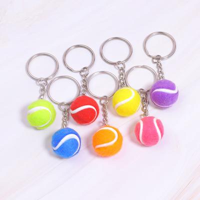 6 Color Key Chain Tennis Ball Metal Keychain Car Key Chain Key Ring Sports Chain
