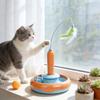 Electric Automatic Cats Toy: Rotating Feather Wand & Turntable Bell Ball – Self-Play Interactive Pet Toy For Cats