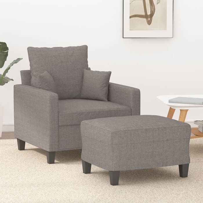 VidaXL Armchair with Footrest Taupe 60 Cm Fabric, Sofa, Armchair, TV Armchair, Single Sofa, Seat, Recliner Sofa, 3201088