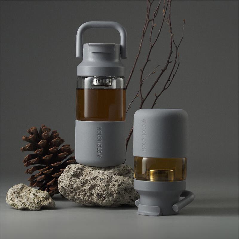 HOLOHOLO Tea-Water Separation Glass Cup 450ml