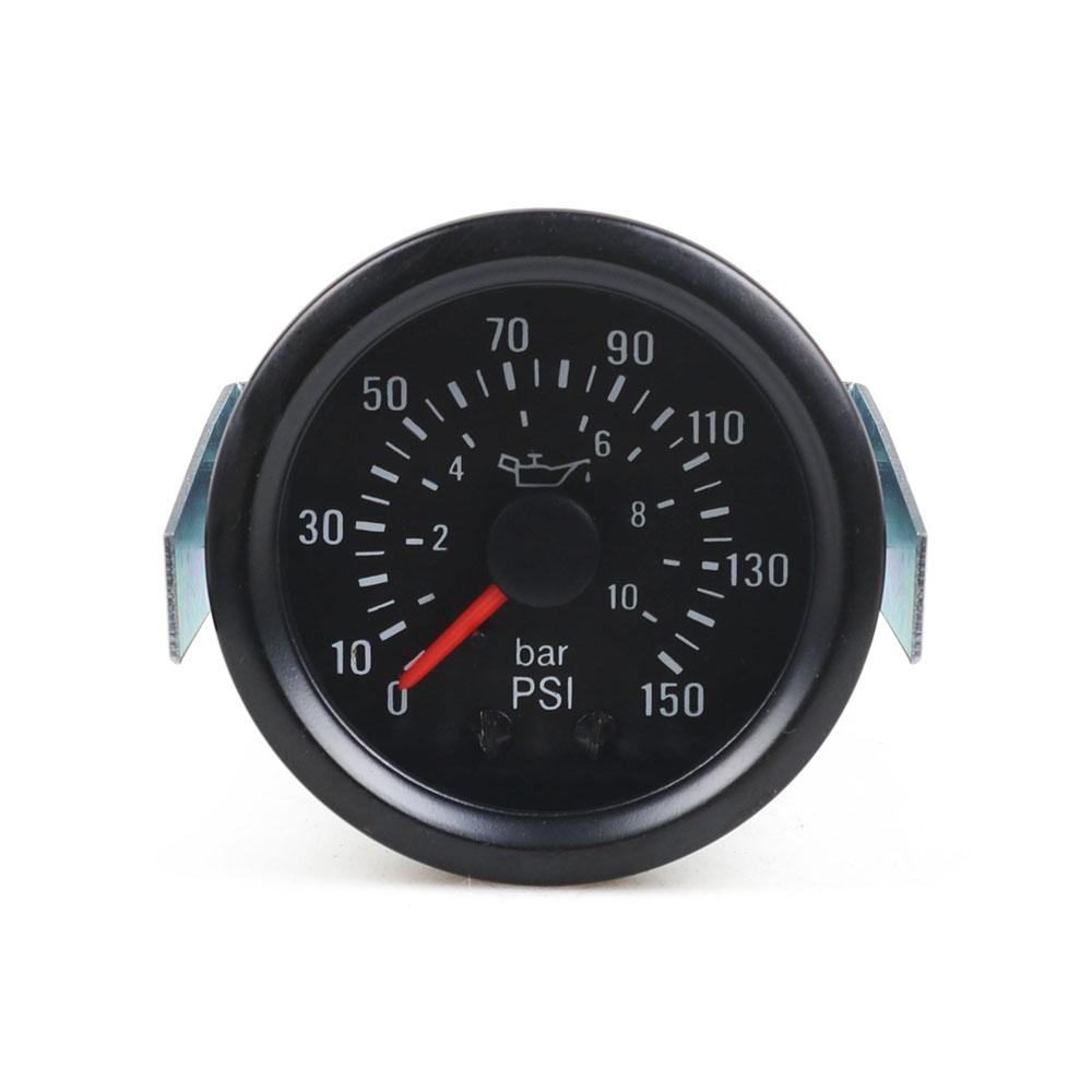 2" 52mm Mechanical Oil Press Gauge 0-10 Bar/0-150PSI Oil Pressure 12V Press Gauge Yellow Light Car Meter With Sensor NPT1/8