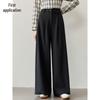 Chushen Women's High-Waist Wide-Leg Draped Casual Pants