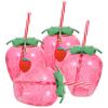 4 Pcs Glasses Juice Strawberry Cup Child Water Bottles Coffee Cups with Lids Carafe Beverage Pp Tumbler Drinking Milk