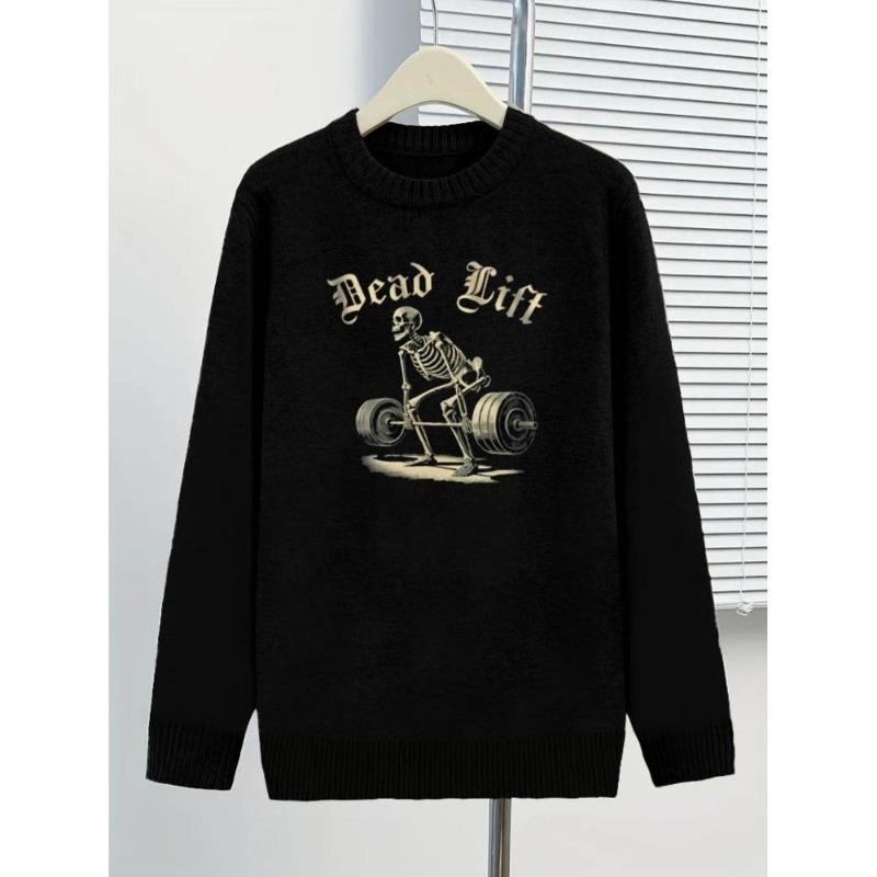 

Мужской свитер с круглым вырезом, абстрактный геометрический принт, эластичная вязка, акриловая смесь, гибкий и удобный S