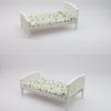 1 Piece 1:12 Dollhouse Accessories Miniature Floral Single Bed Model Mini Furniture Bedroom Micro Scene Decoration