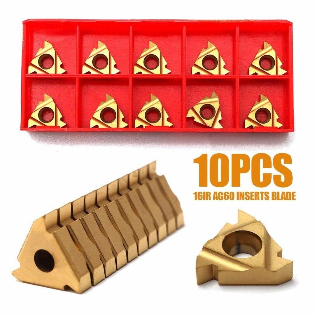 10Pcs/Set 16IR AG60 CNC Rts Blade Lathe Carbide Thread Cutting Turning Tool