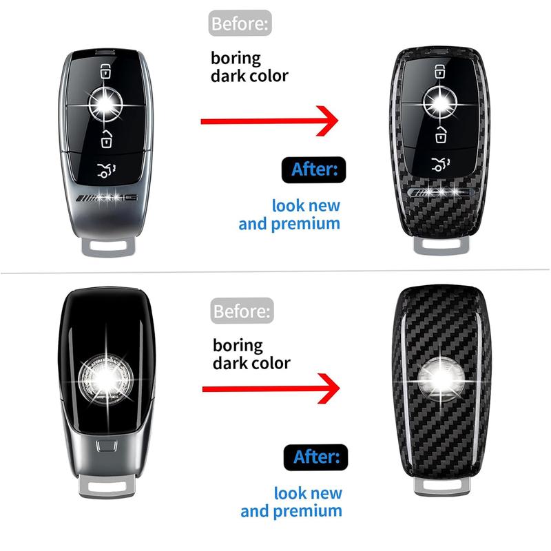 Carbon Fiber Key Cover Case Shell for Mercedes-Benz AMG A220 CLS Class E-Class E63S GLE 350 4Matic S-Class Remote Accessories