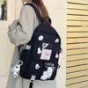 Kawaii Multi-Pocket Waterproof Nylon School Backpack for Women and Girls Cute Laptop Book Pack for Students