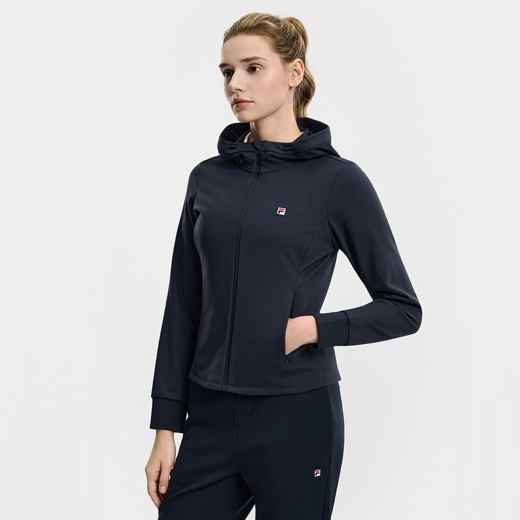 Fila Tennis Minimalist Classic Fashion Retro Sports Casual Tennis Versatile Comfortable Hooded Jacket Women jackets Sky-Blue A11W613511FBU