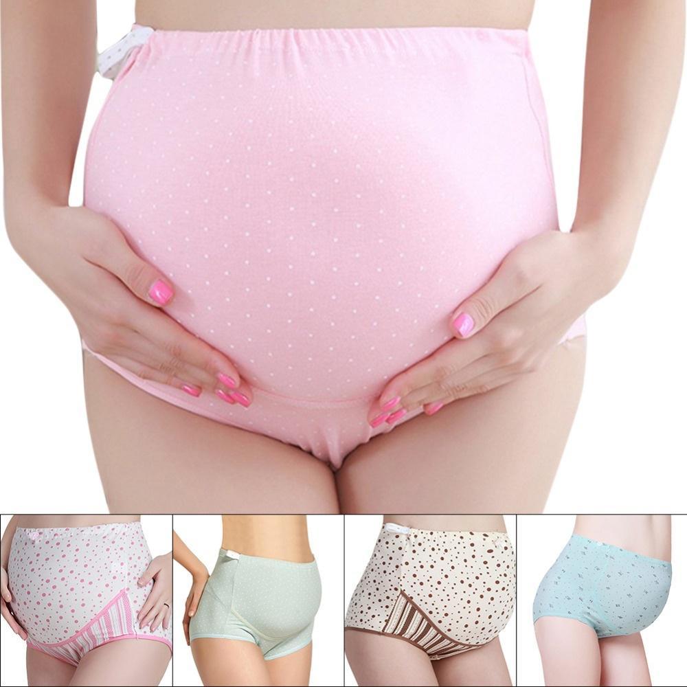 Pregnant Women Dots Print Adjustable High Waist Pregnancy Underwear
