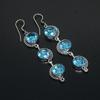 Swiss Blue Topaz Gemstone Handmade 925 Sterling Silver Earring Swiss Blue Topaz Earring For Women Jewelry For Gifts Handcrafted Jewelry Earring