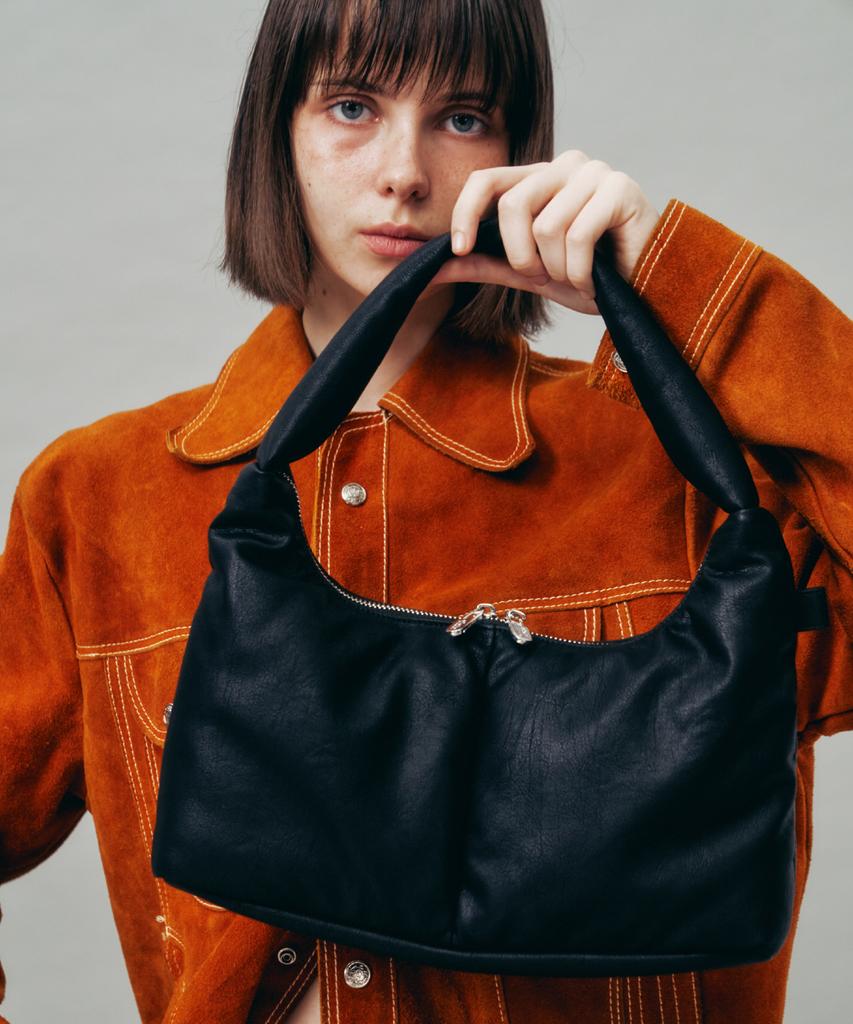 Fillintheblank Soft Basket Hobo Bag (S)(Black)