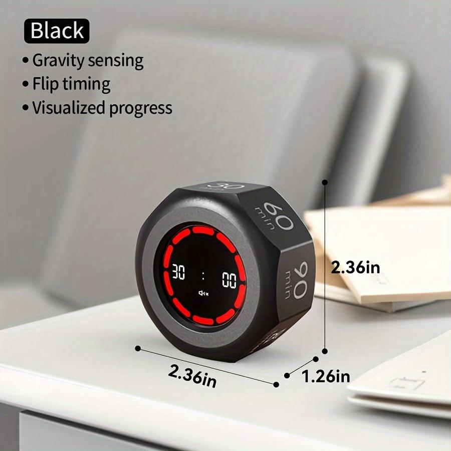 

1 Visual Gravity-Sensing Timer | Learning Discipline Checker, Kitchen Fitness Baking Timer, Rechargeable, Lithium Battery чёрный